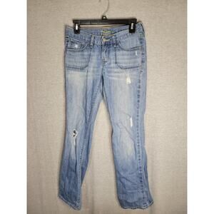 Women's Juniors Old Navy Straight Leg "the DIVA" Ripped Denim Jeans 4